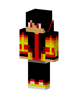 Flame Hoodie Boy skin, 3D preview