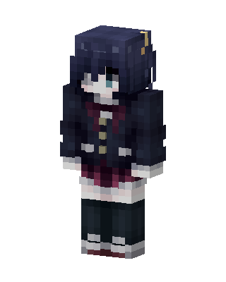Black Student Girl skin, 3D preview
