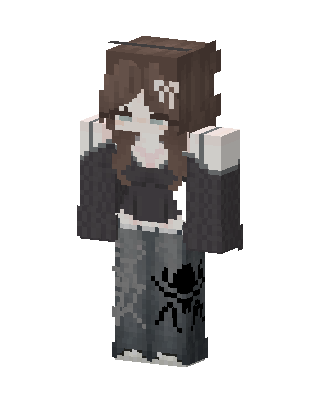 Gray Anime Girl Minecraft skin