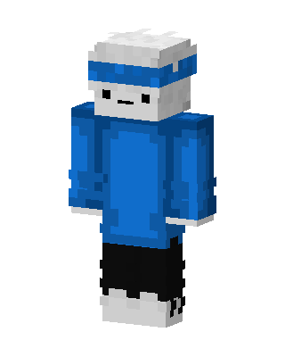 Blue Hoodie Kid skin, 3D preview