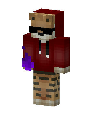 Red Hoodie Boy skin, 3D preview