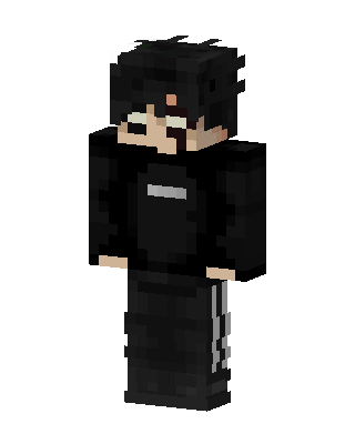 Dark Hoodie Boy skin, 3D preview