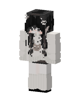 Monochrome Goth Girl skin, 3D preview
