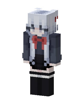 Gray Student Girl skin, 3D preview