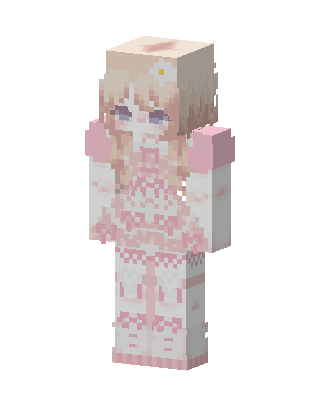 Pink Angel Girl skin, 3D preview