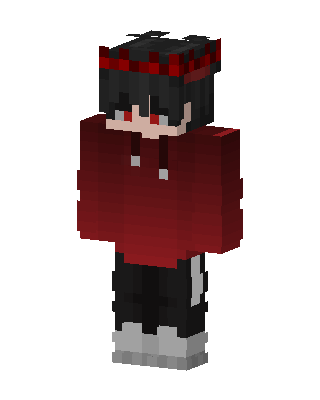 Crimson Hoodie Boy skin, 3D preview