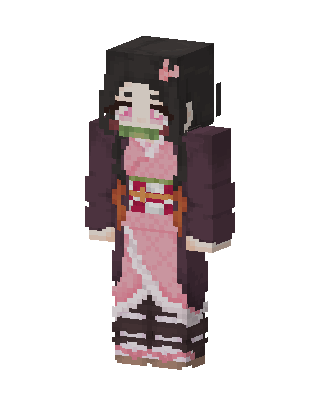 Pink Anime Girl skin, 3D preview