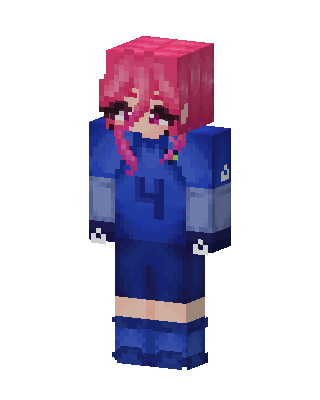 Pink Hair Blue Minecraft skin