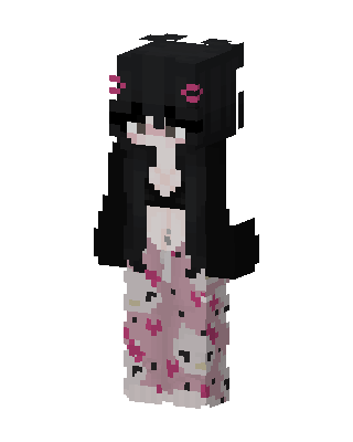 Pink Bow Goth skin, 3D preview