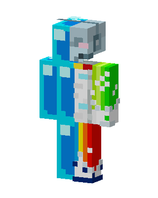 Half Robot Rainbow Minecraft skin