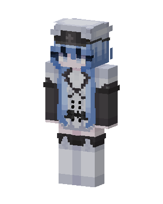 Blue Anime Girl skin, 3D preview
