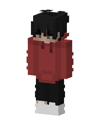 Red Hoodie Boy skin, 3D preview