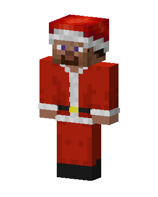 Santa Steve skin, 3D preview