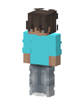 Cyan Mob Boy skin, 3D preview