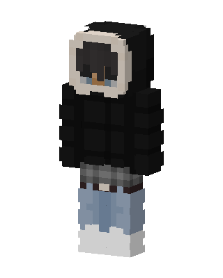 Puffer Hoodie Boy Minecraft black skin