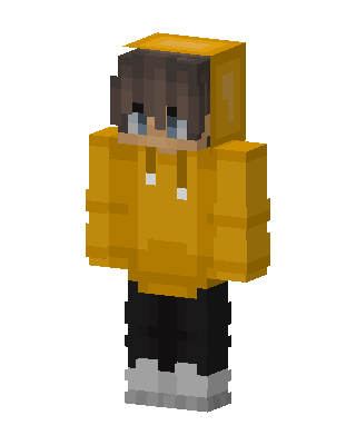 Yellow Hoodie Boy skin, 3D preview