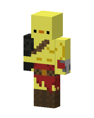 Yellow Chick Warrior skin, 3D preview