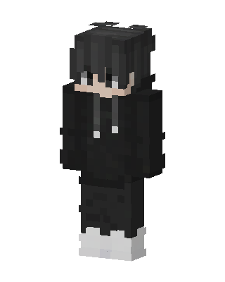 Black Hoodie Boy skin, 3D preview