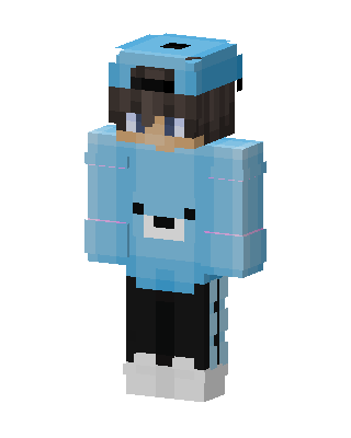 Blue Bear Hoodie skin, 3D preview