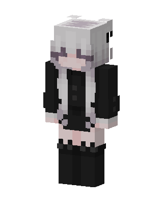 White Anime Girl skin, 3D preview