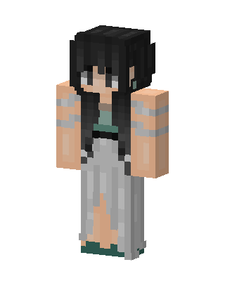 Teal Gown Lady skin, 3D preview