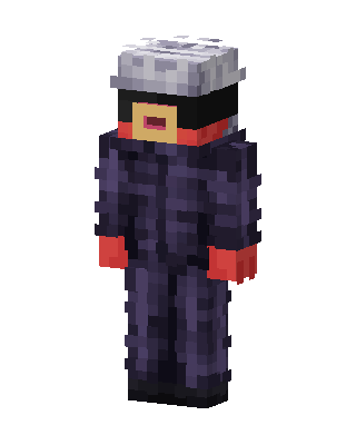 Purple Masked Anime Boy skin, 3D preview