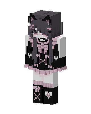 Pastel Goth Kitty Minecraft cat girl skin