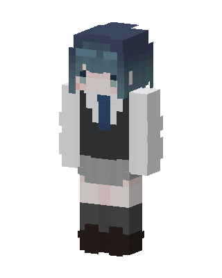 Blue Uniform Girl skin, 3D preview