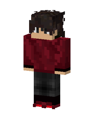 Crimson Hoodie Boy skin, 3D preview