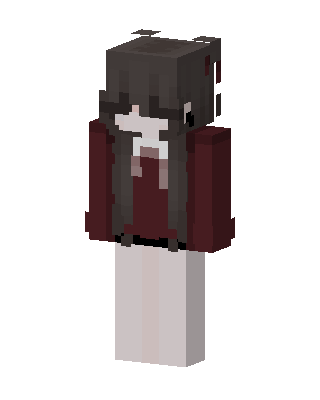 Crimson Hoodie Girl skin, 3D preview