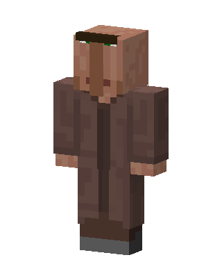 Minecraft Villager skin, 3D preview