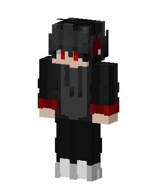 Crimson Hoodie Boy skin, 3D preview