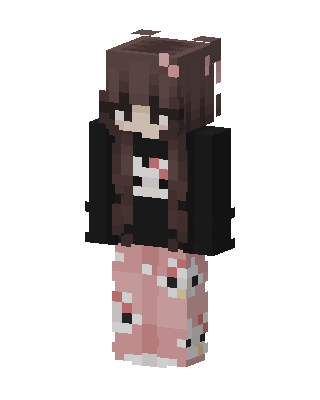 Kitty Pajama Girl skin, 3D preview