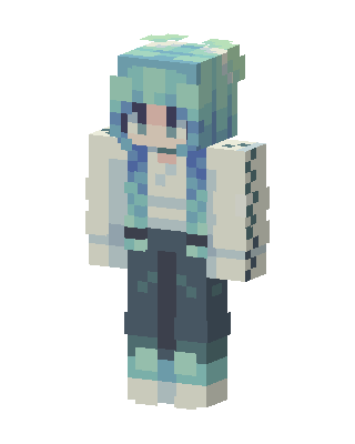 Mint Hoodie Girl Minecraft skin