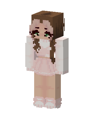Pink Dress Girl skin, 3D preview