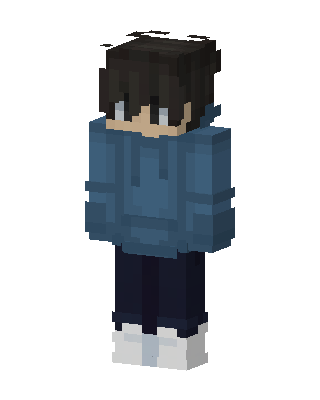 Blue Hoodie Boy skin, 3D preview