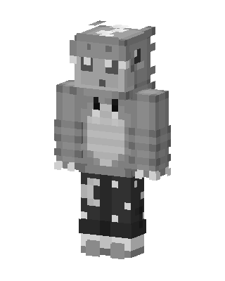 Gray Dino Hoodie skin, 3D preview