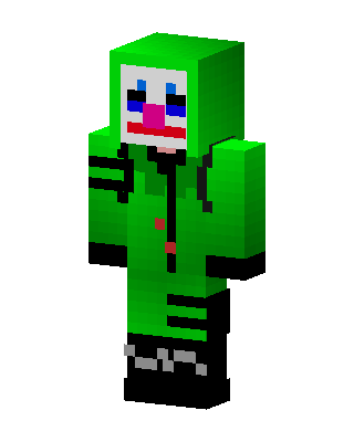 Green Clown skin, 3D preview