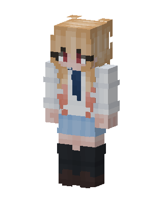 White Student Girl skin, 3D preview
