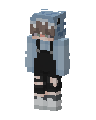 Shark Hoodie Overalls skin, 3D preview