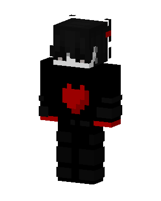 Red Heart Emo Minecraft skin