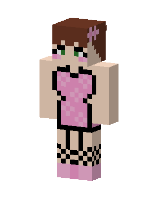 Pink Dress Girl skin, 3D preview