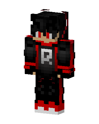 Red Black Hoodie skin, 3D preview