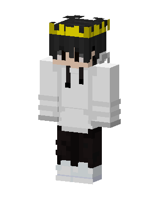 Crowned Hoodie Boy skin, 3D preview