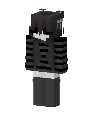 Striped Emo Girl skin, 3D preview