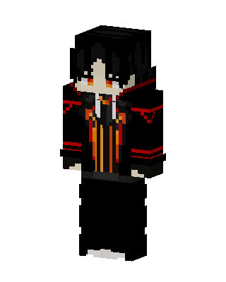 Black Anime Boy skin, 3D preview