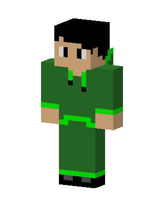 Green Hoodie Boy skin, 3D preview