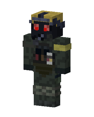 Green Glowing Villain Boy skin, 3D preview