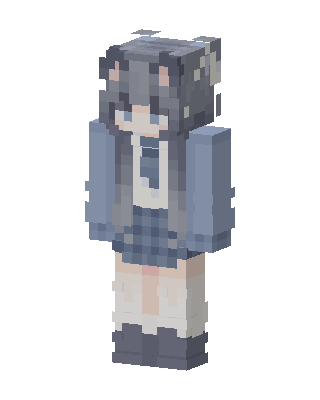 Wolf Girl Hoodie skin, 3D preview
