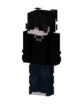 Dark Hoodie Boy skin, 3D preview